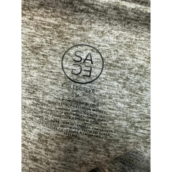 Sage Collective Women's Heather Gray Polyester Straight Leg Capri Legging Size M - Picture 3 of 5